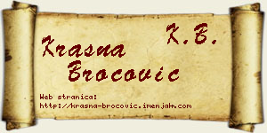 Krasna Broćović vizit kartica